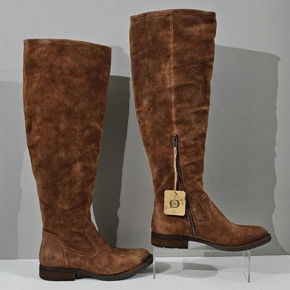 NEW Born Borman Over The Knee Boot Womens 7 Copper Suede Tall Round Toe Fall - Picture 3 of 15